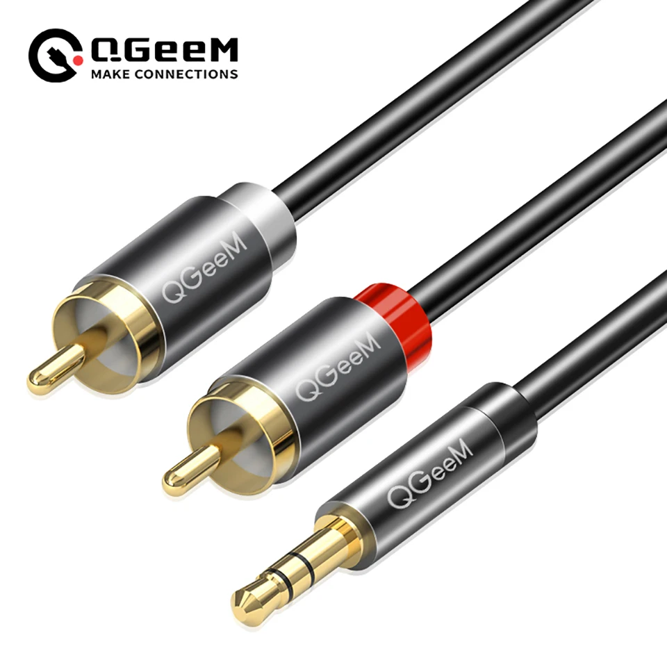 Audio Music Mixer - Cabo RCA QGeeM 2RCA para 3.5mm,