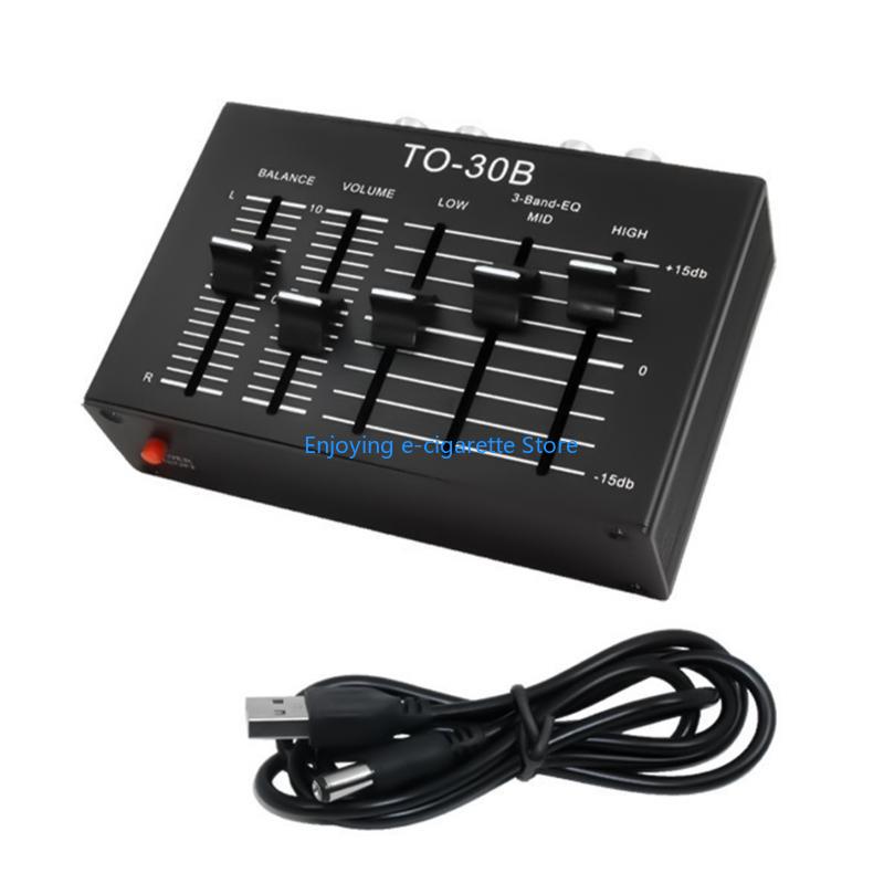 Audio Music Equalizer - Premplificador áudio metal compacto com plugues