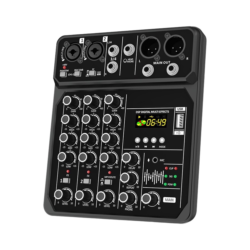 Audio Music Mixer - Mixer de Áudio Portátil de 4