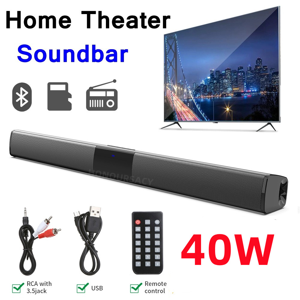 Audio Music Visualizer Free - 40w soundbar tv portátil bluetooth-compatível alto-falante