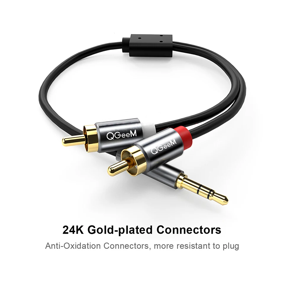 Cabo RCA QGeeM 2RCA para 3.5mm - Audio Music Mixer avaliação e preço