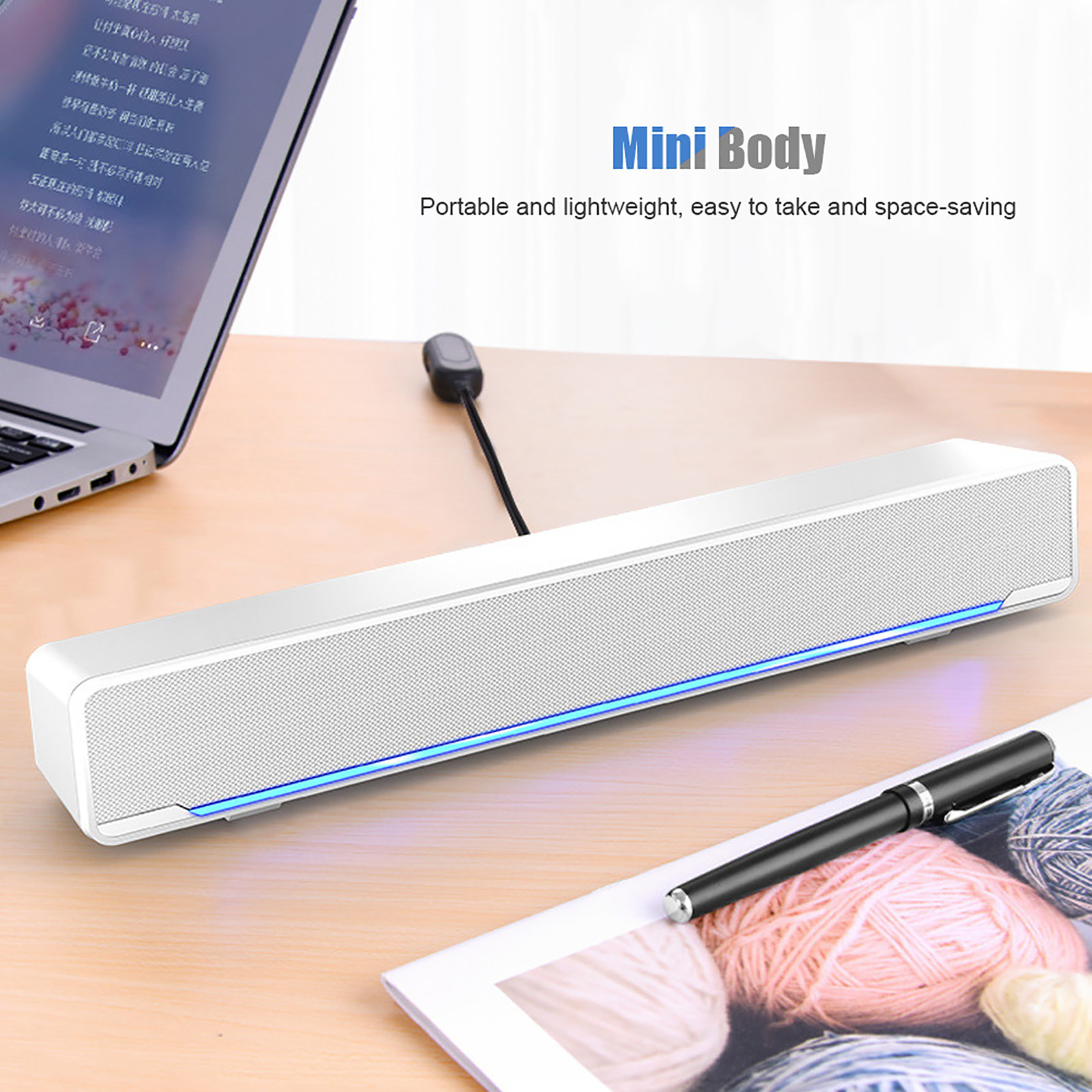 Barra de som portátil usb com  - Audio Music Player Pc avaliação e preço