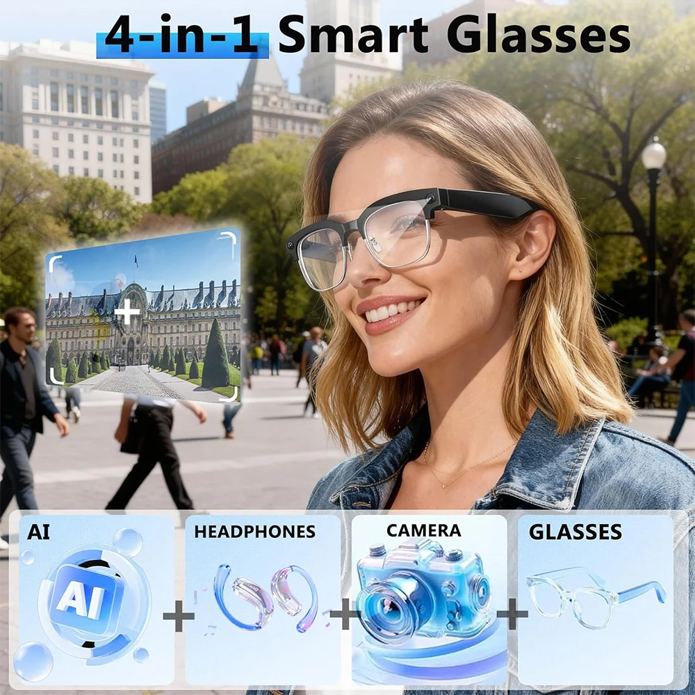 Óculos Inteligentes 4K com IA, - Audio Music Recording avaliação e preço