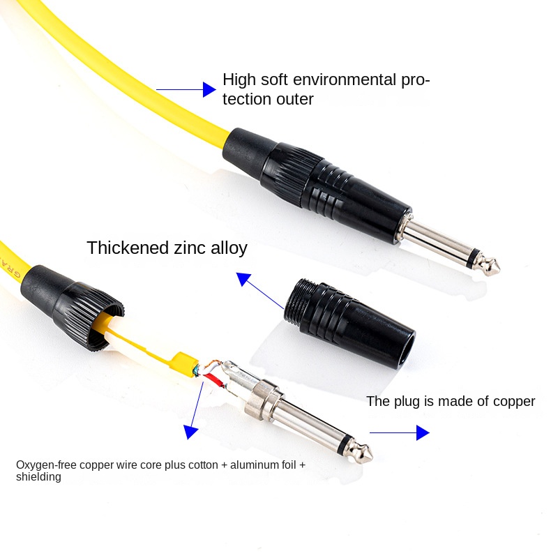 Cabo de áudio jack 6.5mm 6.35  - Audio Music Mixer avaliação e preço