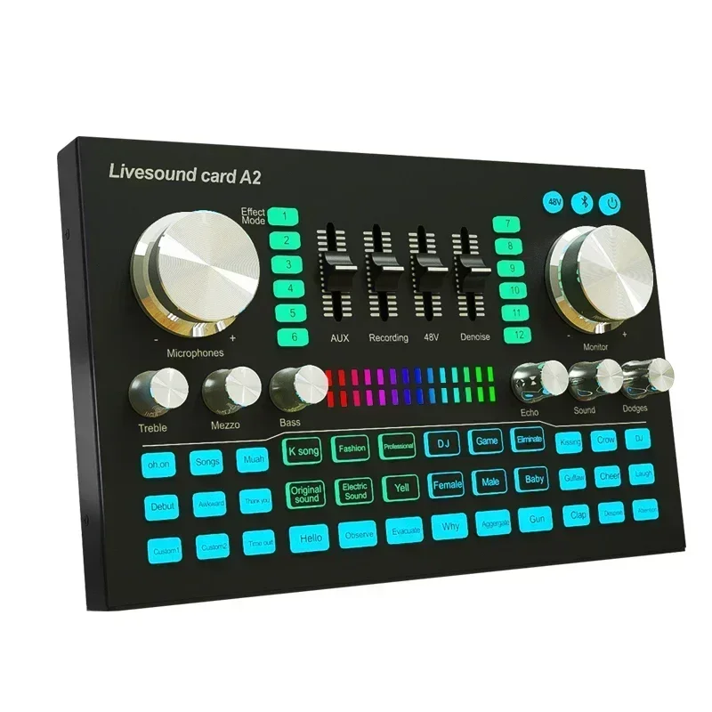 A2 placa de som ao vivo placa  - Audio Music Mixer avaliação e preço