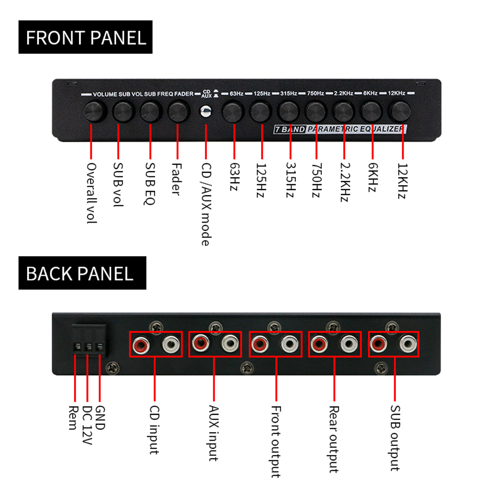 Profissional 7 Band Car Equali - Audio Music Equalizer avaliação e preço